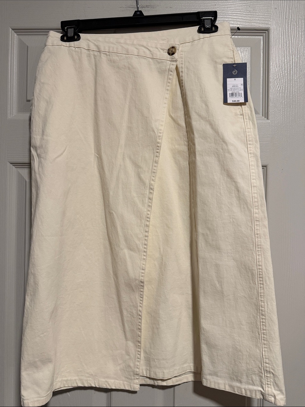 Universal Thread Cream A-Line Midi Skirt with Wrap Detail